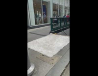 White rug found next to subway station 