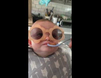 Collab FunBestVids - Baby girl makes face food blue spoon 