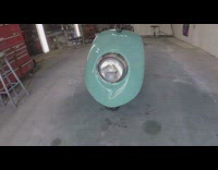 Guy builds blue yellow bicycles volkswagen beetle 