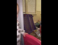 Baby closes door on woman in play house 