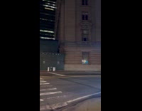 Subway station visible through hole in sidewalk