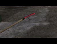 Brown wood stick on fire glows red 