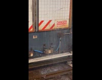 Water leaks from subway ceiling near electricity