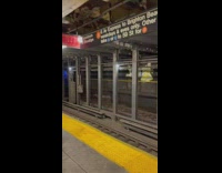 Guy at subway station dressed as train car 
pt. 2