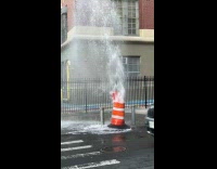 Collab winy - Water gush out from barricade on street