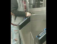 Guy slides money through card reader