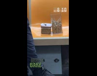 Man puts jar of cigars on train