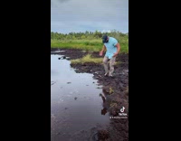 Guy steps in puddle falls in fail 