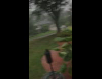 Girl recording rain almost struck by lightning