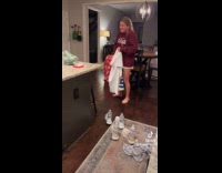 Woman pranks dad about water leaking from dishwasher 