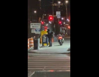 Two guys rob mailbox on street night