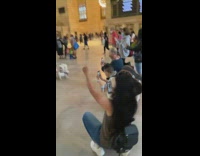 People take photos of bunch of dogs at station Part 1 