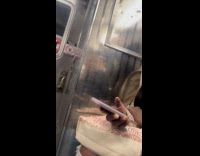 Woman argues with filmer inside subway seat