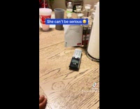 Girl literally push the phone to talk 