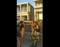 Leopard print sports bra lady bicycle lane