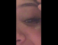 Girl fake eyelash stuck to eye fail 