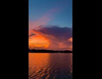 Sunset view seen from boat at ocean