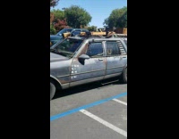 Mad max travel car in parking lot