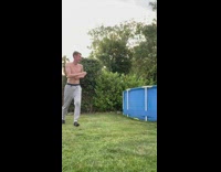 Guy throws girl into pool doing Dirty Dancing lift