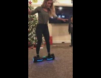 girl uncontrollably spinning on hover board