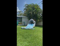 Little girl falls off inflatable slide fail 