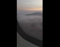 View of morning fog from a plane