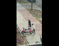 Girl coat lean on building pink motorcycle