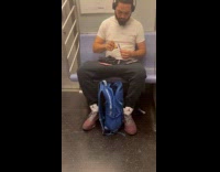 Collab WINY - Man use lighter seal weed joint in train