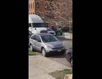 Delivery truck cant drive through narrow street