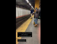 Man blue jacket brush teeth in subway