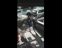 Police officers draw gun on man going through trunk to get weapon and arrest him in handcuffs security camera