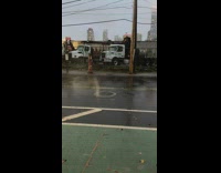 Steam Burst Forth Out of Manhole Cover