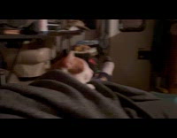 Woman and cat meowing at each other 