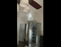 Record player reflect rotating light on ceiling