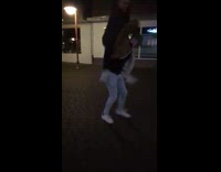 Two men tries handshake trend but fell