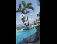 Girl bikini promote make money program pool