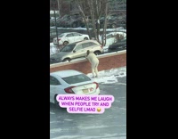 Woman white outfit snow parking lot pictorial Part 1