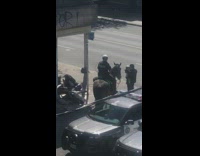 Guy with baby takes selfie brown horse 