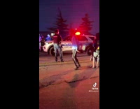 Collab BitchMP - Guy walks behind group of police cops and starts to dance 