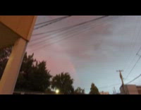 Lightning strike with the rainbow at sunset