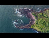 Top view of C shaped rocky shore