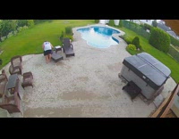 Tornado at the backyard after the boy go inside the house