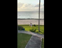 Woman in dress with flowers beach photoshoot