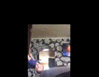 Woman exercises while cabinet fell on kid