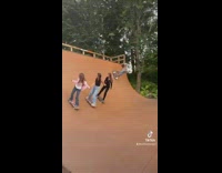 Ladies Rocks Back and Forth on Ramp Simultaneously