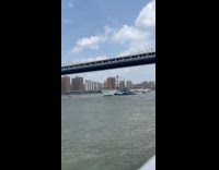 Smaller ships move Mexican ship that hit bridge