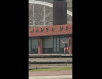 Man tiktok dance front of Marea Baja tripod