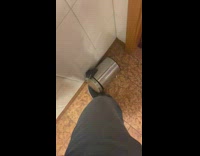 Guy try to open trash can fail