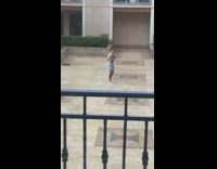 Salt bae shirtless jump rope rain hotel