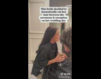 Bride decides to cut her hair before wedding